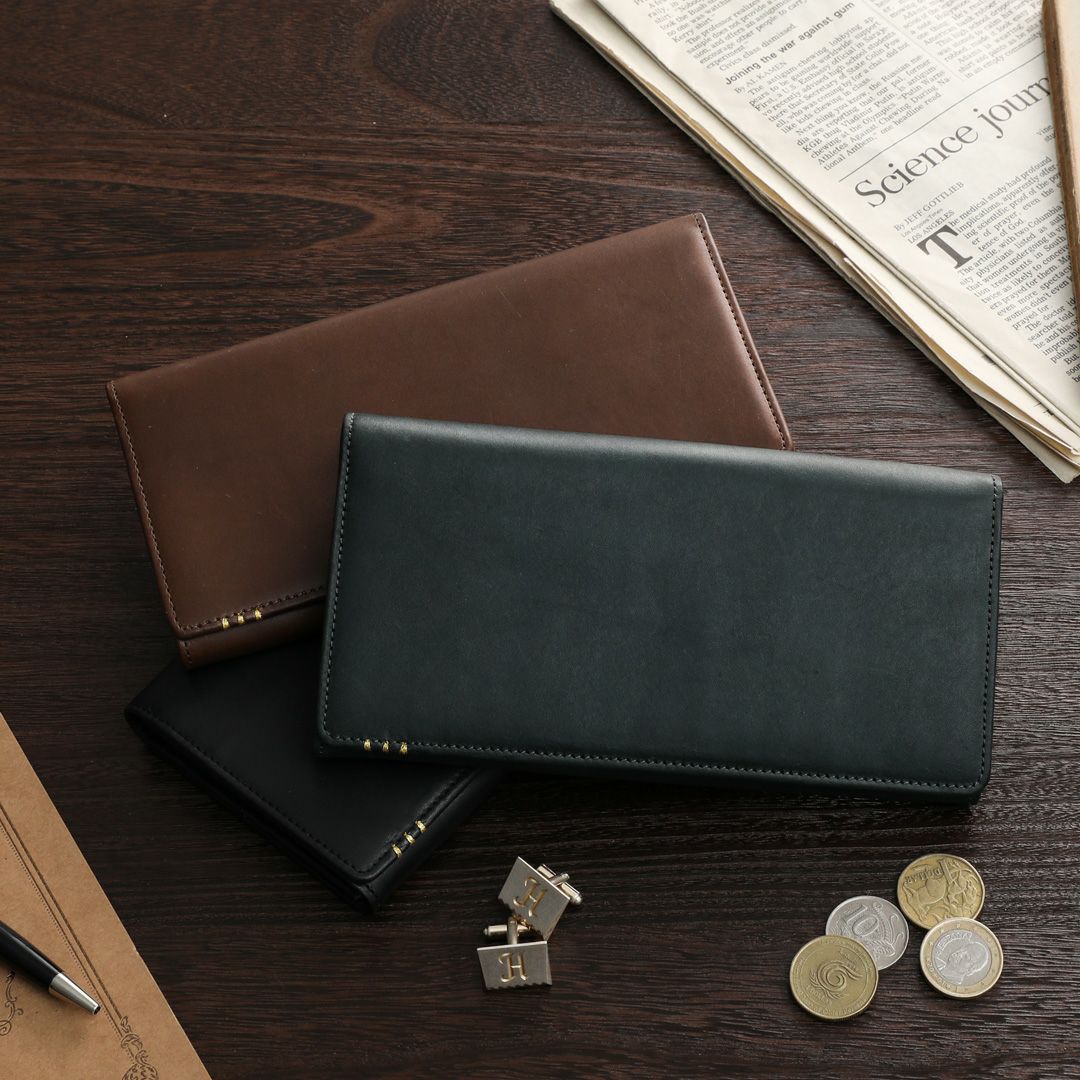 【一部保護シール付き】傳濱野 長財布 ラウンドファスナー レザー ダークブルー ラウンドファスナー長財布 / ブルー（青+紺） | 革工房Maju T works