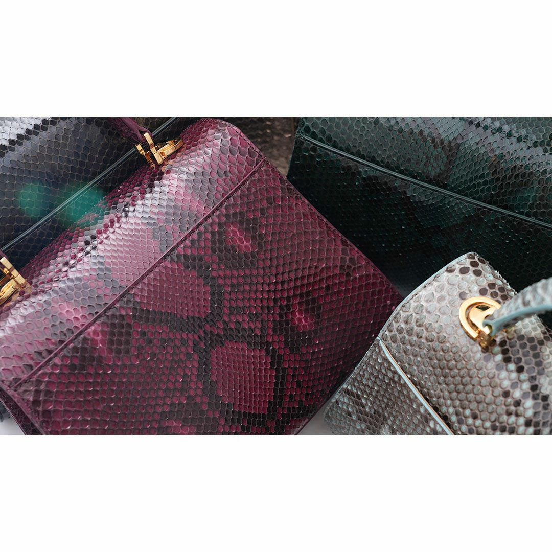 【傳濱野】最高級メゾンパイソンに、王室愛用モデル金具を添えて。正統派パイソンワンハンドルAlicia Pitone（アリシアピトーネ）